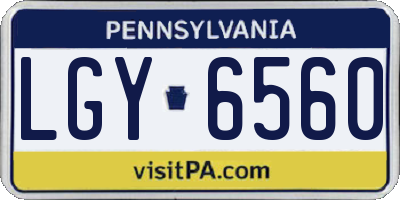 PA license plate LGY6560