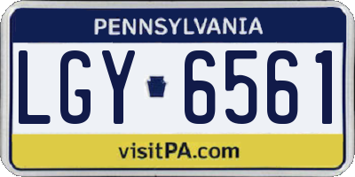 PA license plate LGY6561