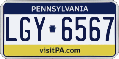 PA license plate LGY6567