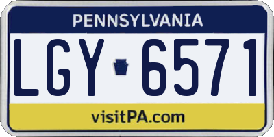PA license plate LGY6571