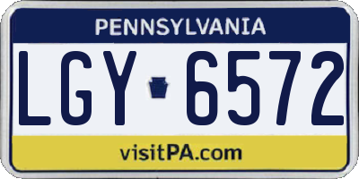 PA license plate LGY6572