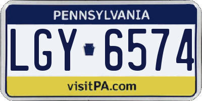 PA license plate LGY6574