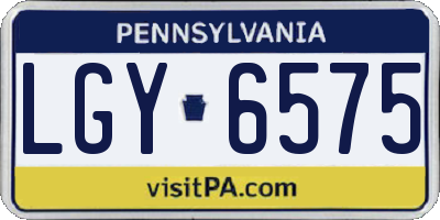 PA license plate LGY6575