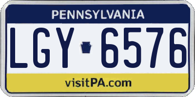 PA license plate LGY6576