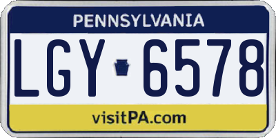 PA license plate LGY6578
