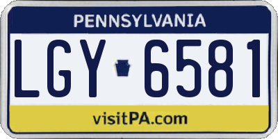 PA license plate LGY6581