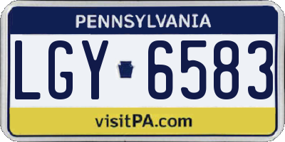 PA license plate LGY6583