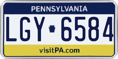 PA license plate LGY6584