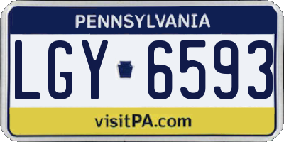 PA license plate LGY6593
