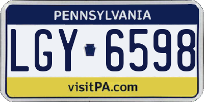 PA license plate LGY6598