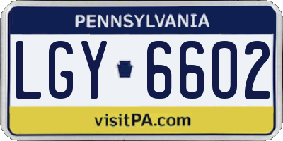 PA license plate LGY6602