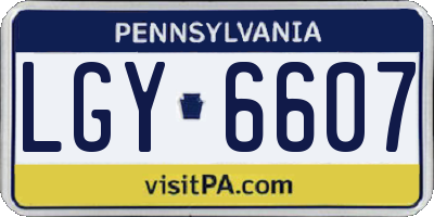 PA license plate LGY6607