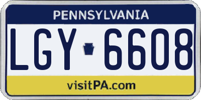 PA license plate LGY6608