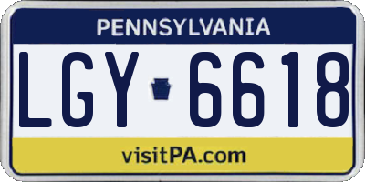 PA license plate LGY6618