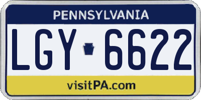 PA license plate LGY6622