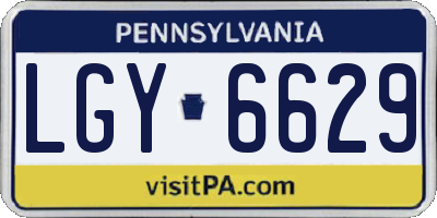 PA license plate LGY6629