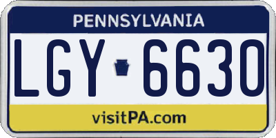 PA license plate LGY6630
