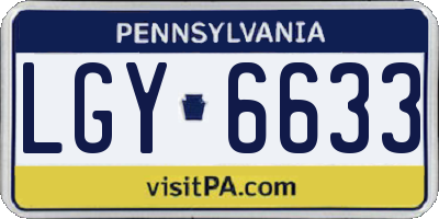 PA license plate LGY6633