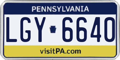PA license plate LGY6640