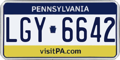 PA license plate LGY6642