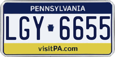 PA license plate LGY6655