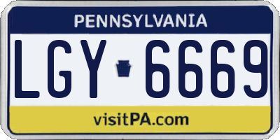 PA license plate LGY6669