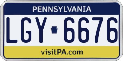 PA license plate LGY6676