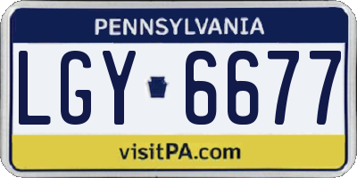 PA license plate LGY6677