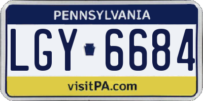 PA license plate LGY6684