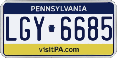 PA license plate LGY6685