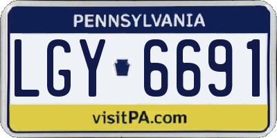 PA license plate LGY6691