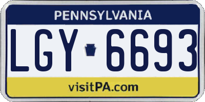 PA license plate LGY6693