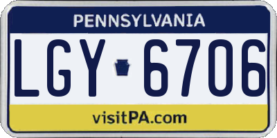 PA license plate LGY6706