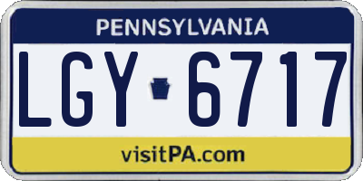 PA license plate LGY6717
