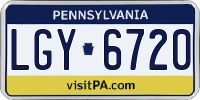 PA license plate LGY6720