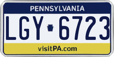 PA license plate LGY6723