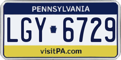 PA license plate LGY6729
