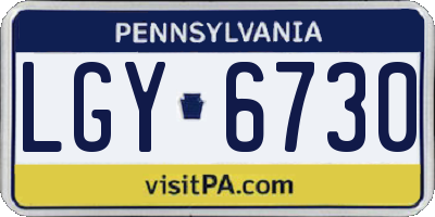 PA license plate LGY6730