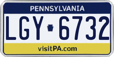 PA license plate LGY6732