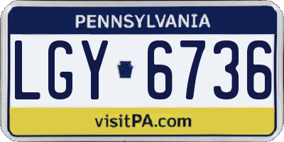 PA license plate LGY6736