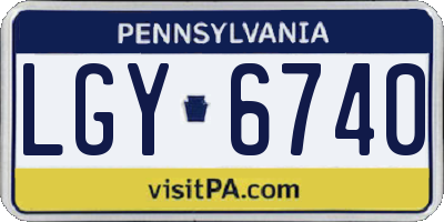 PA license plate LGY6740