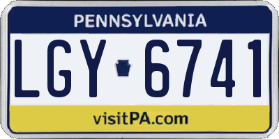 PA license plate LGY6741