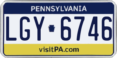 PA license plate LGY6746