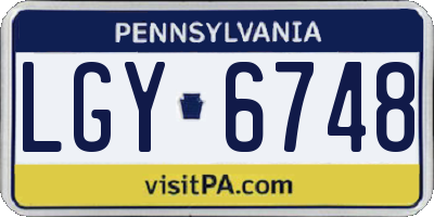 PA license plate LGY6748