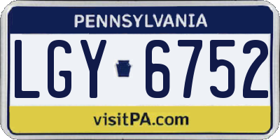 PA license plate LGY6752