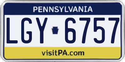 PA license plate LGY6757
