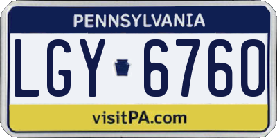 PA license plate LGY6760