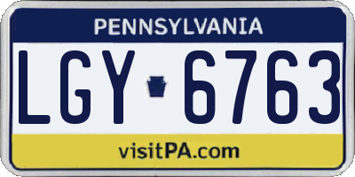 PA license plate LGY6763