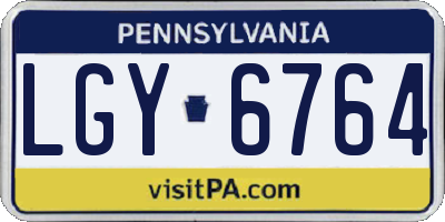 PA license plate LGY6764