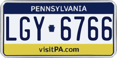 PA license plate LGY6766